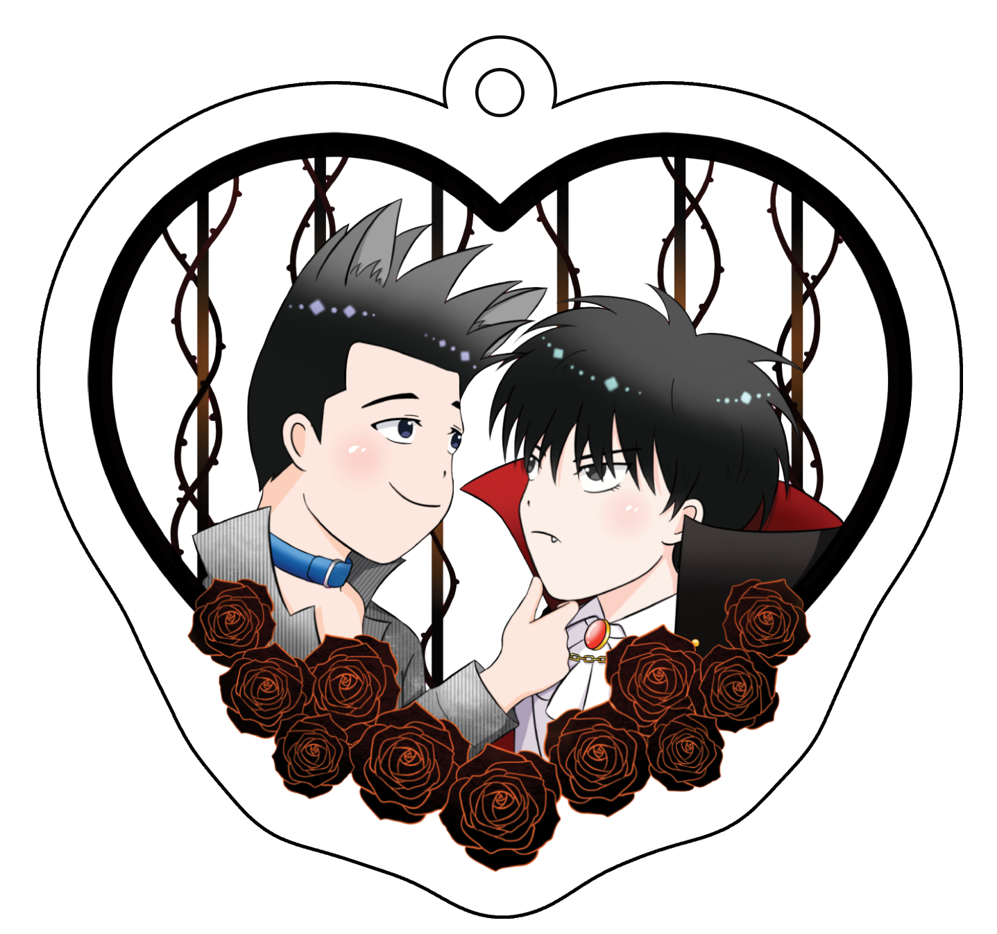 仙流萬聖節銀蔥黑蕾絲雙面吊飾