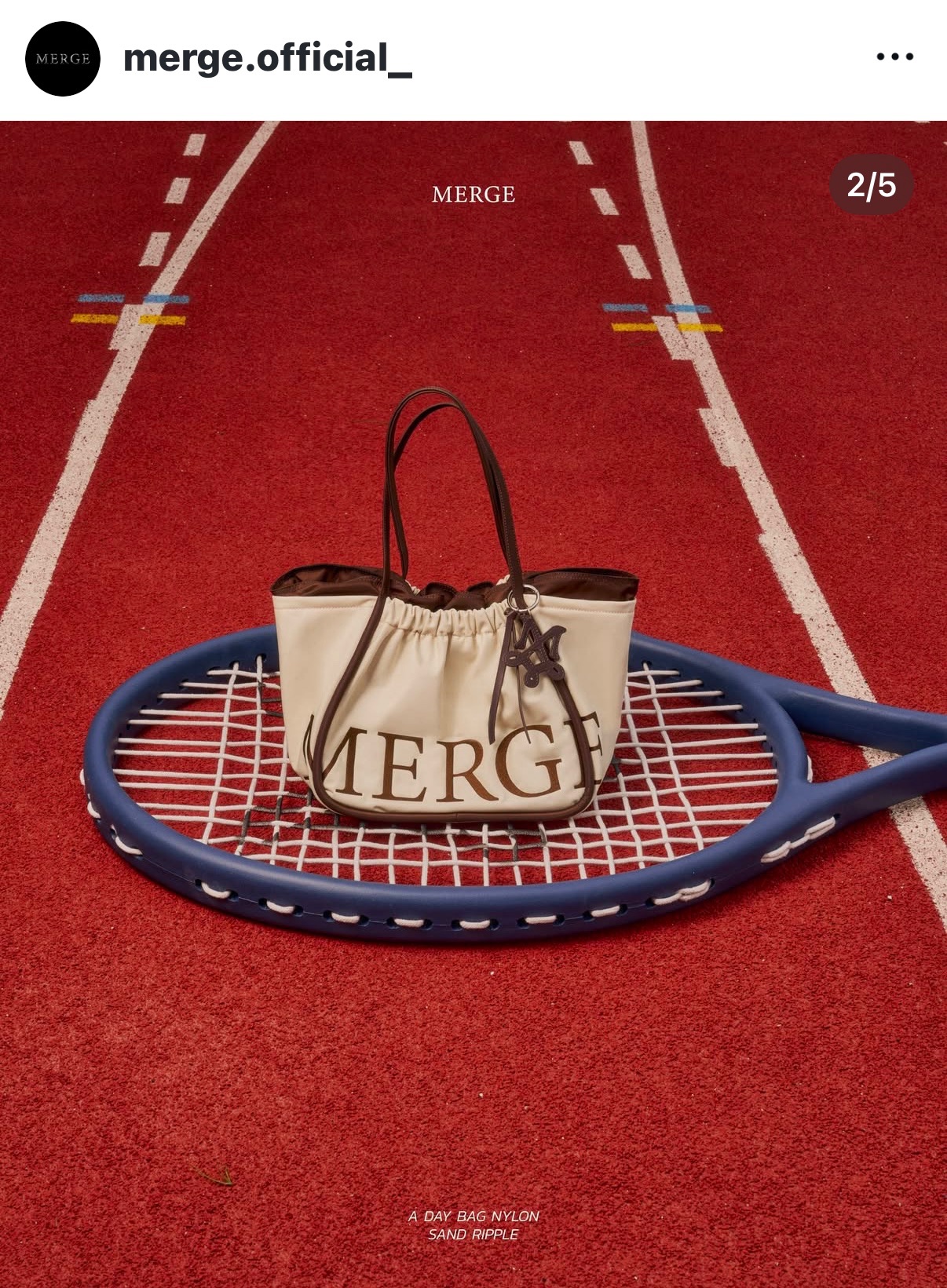 Merge新款大尼龍包-米色