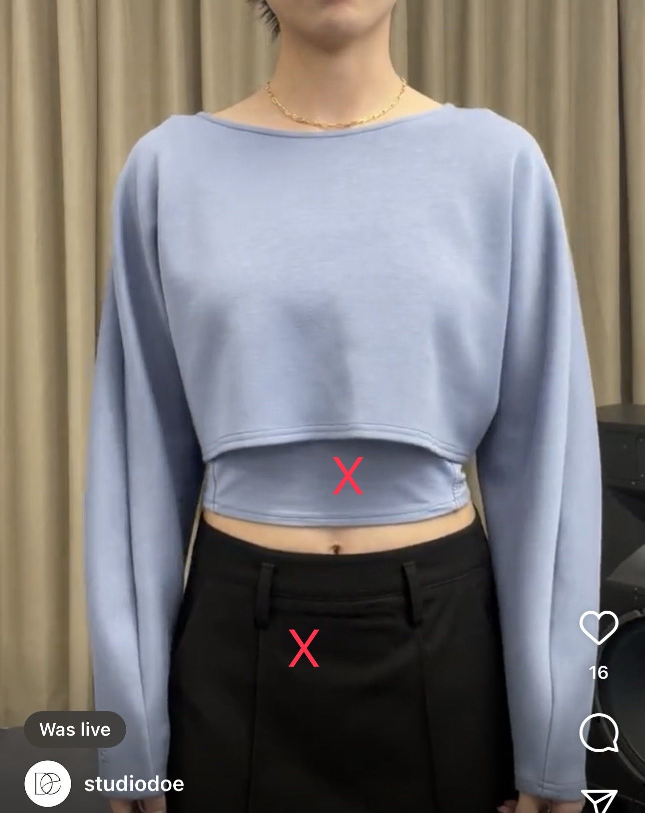 二手STUDIO DOE 短版長袖上衣