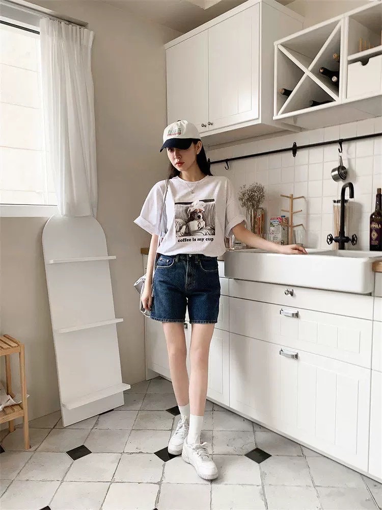 浴帽眼鏡狗狗Oversize T