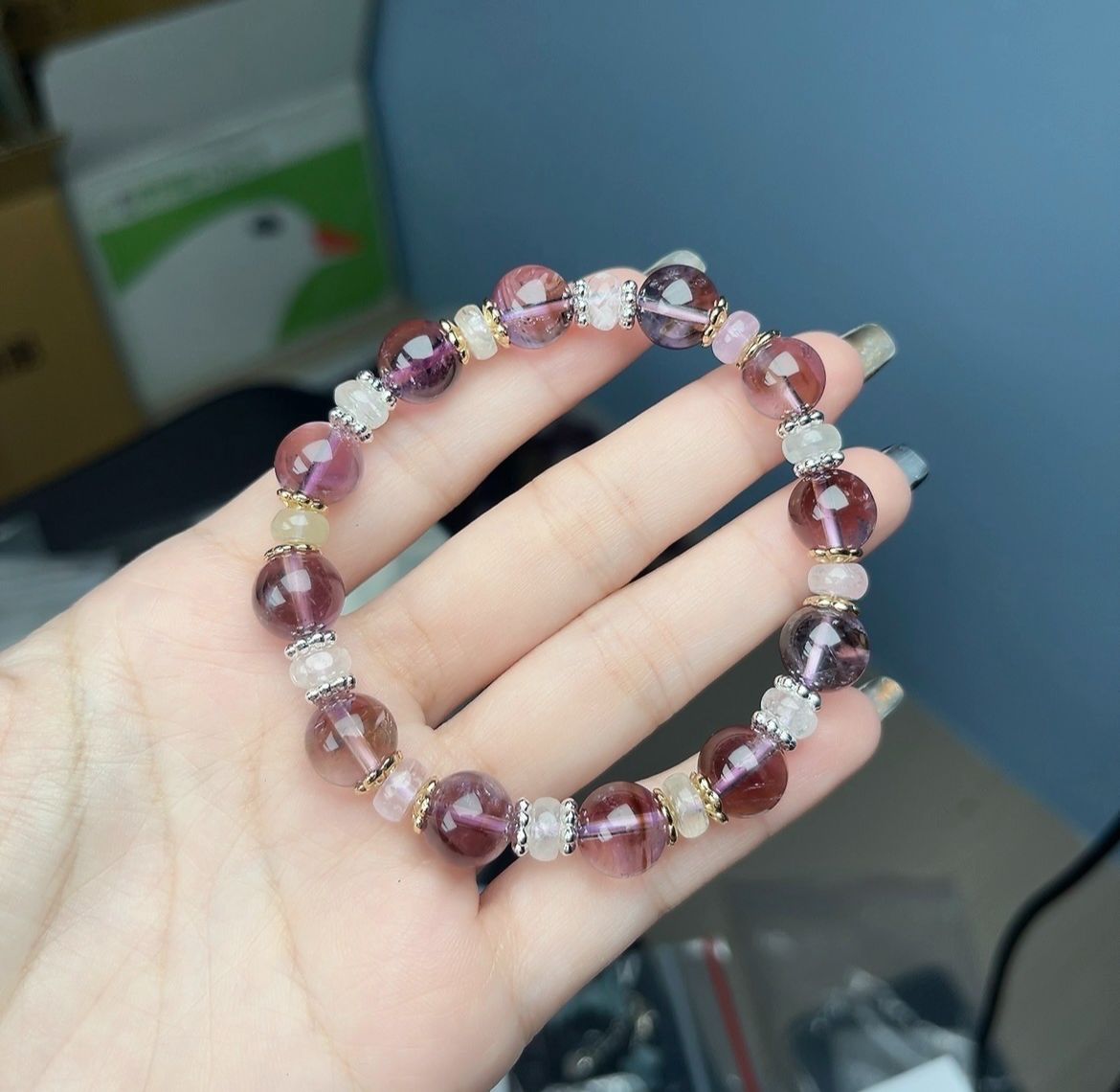 紫黃晶┊紫鋰輝扁珠