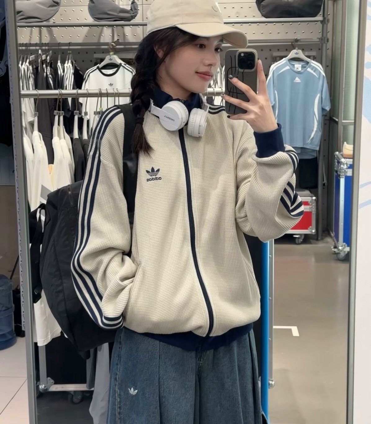 ＜預購＞ADIDAS 白色華夫格外套 新款