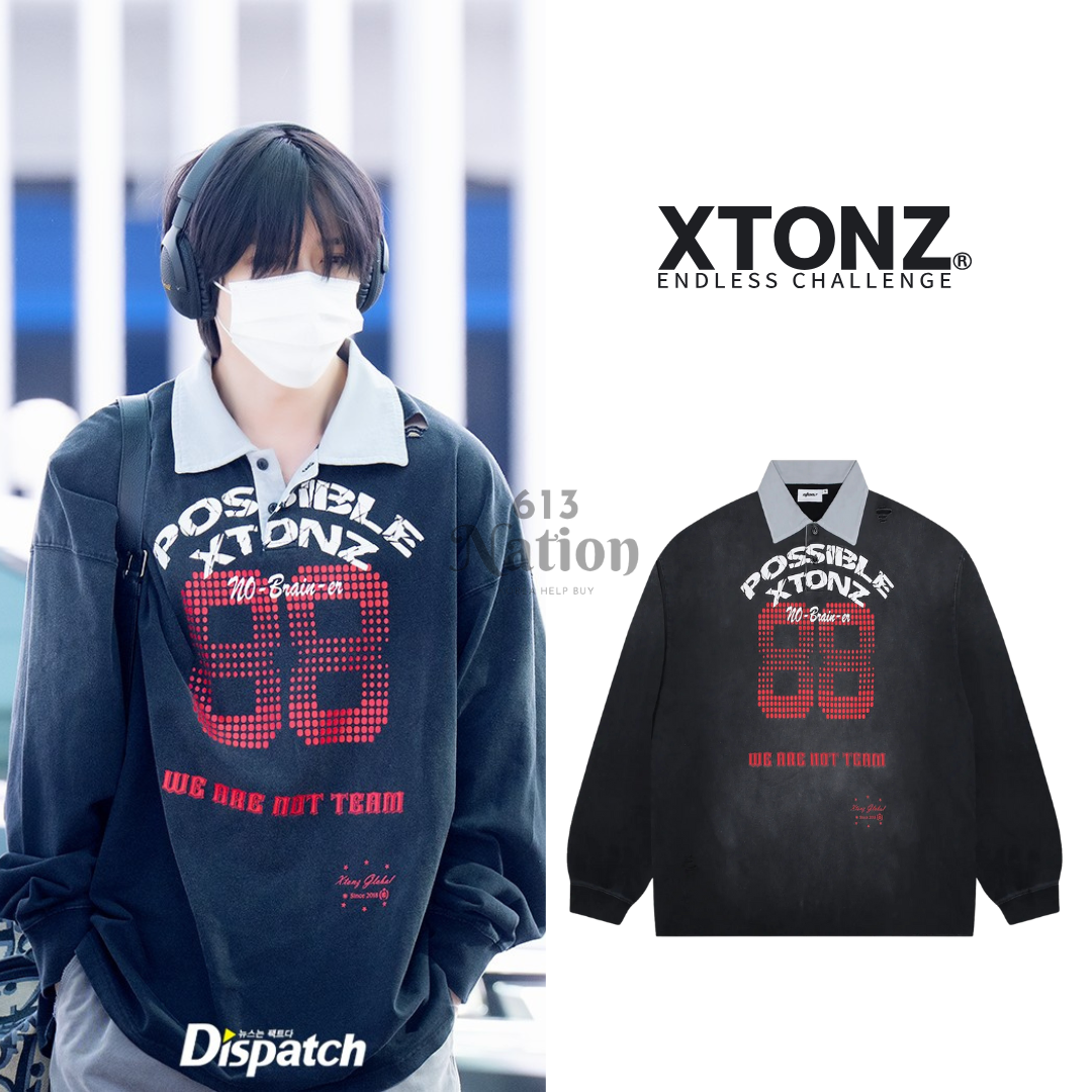 杋圭同款Fabia Destroyed Rugby Collar Long Sleeve