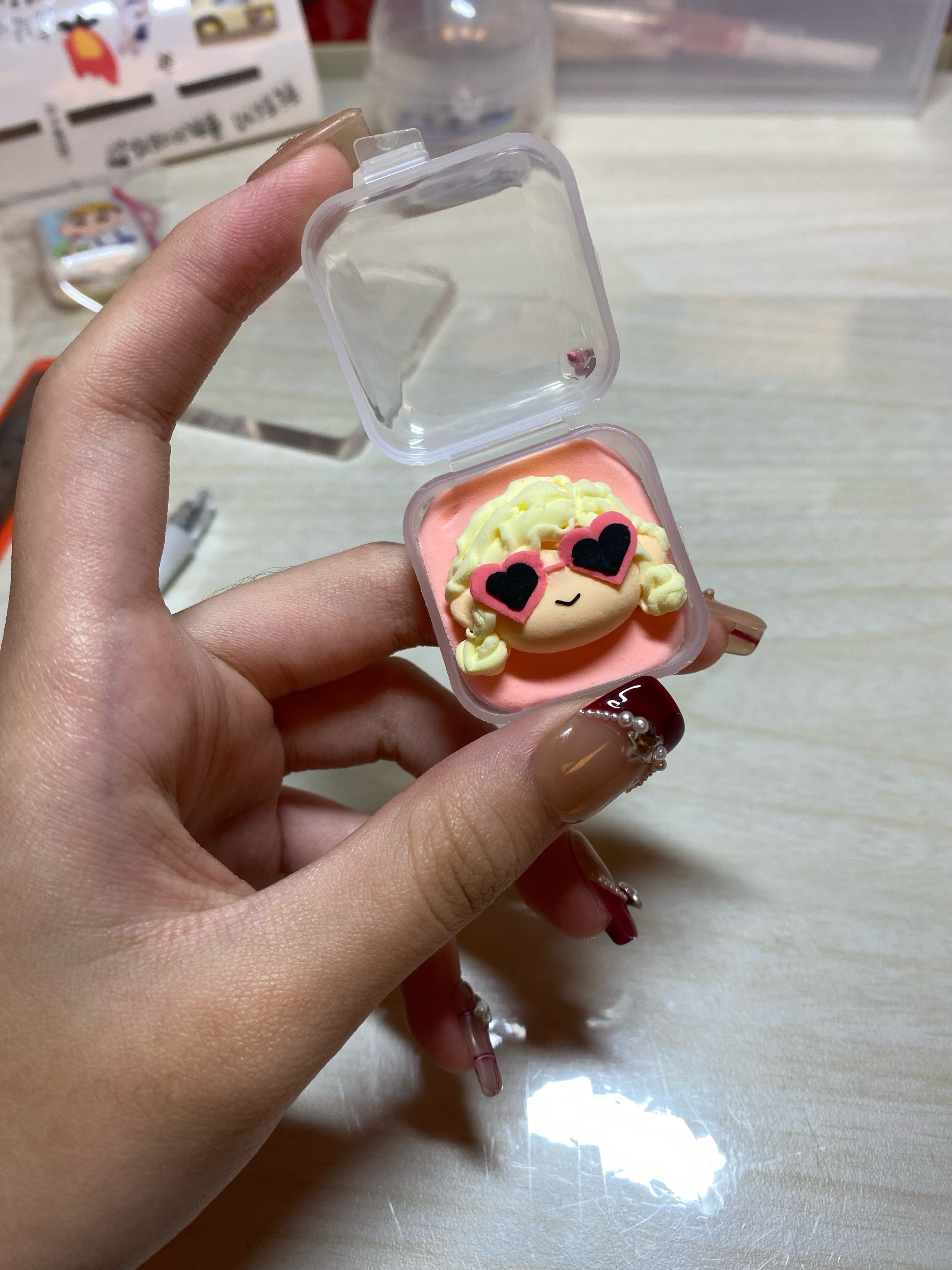 迷你小盒子黏土吊飾