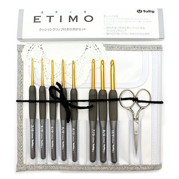 日本廣島TULIP-ETIMO系列黑柄銀剪鉤針組