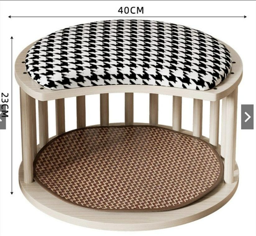 實木 銅鑼燒貓窩凳 封閉式貓窩 冬季保暖帳篷 四季通用 人貓共用家具 多功能貓窩 帳篷貓咪窩 寵物躲避屋 寵物床窩