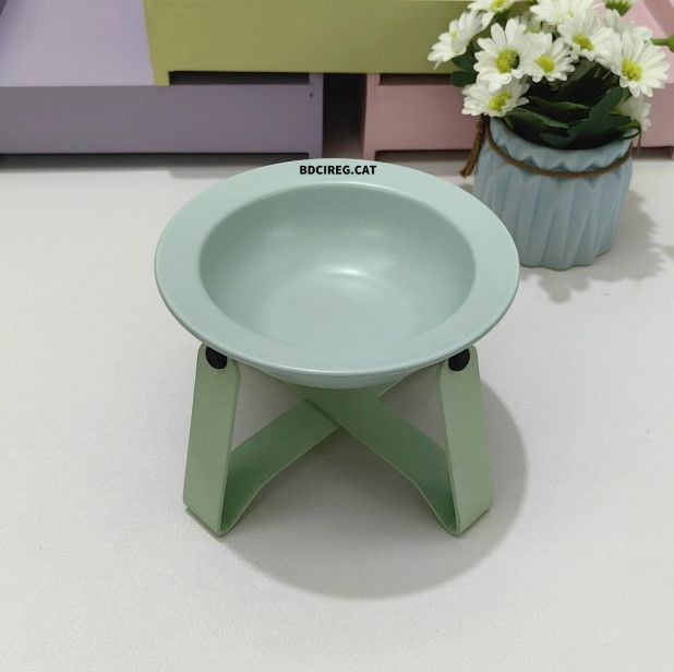 飛碟寵物碗 陶瓷碗+碗架  ins風碗架-（寬13-高9） 約120ml