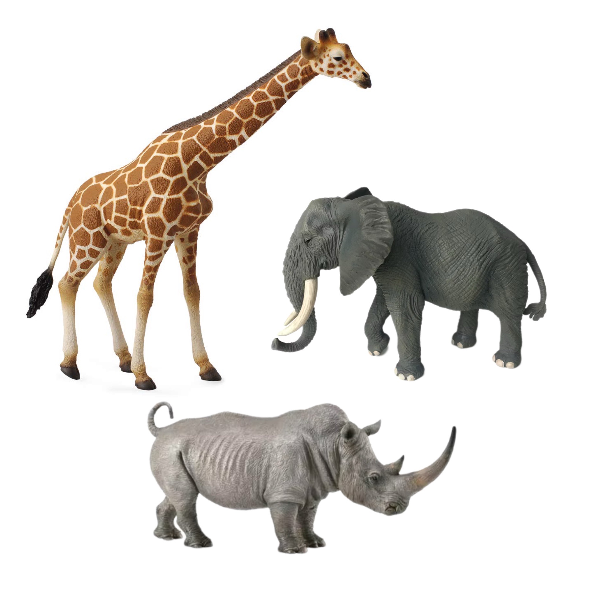 【CollectA 長頸鹿 、 大象、犀牛】