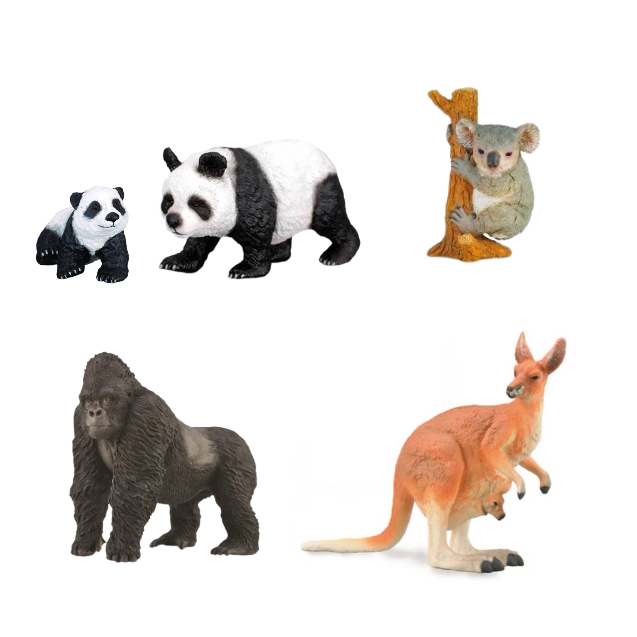 【CollectA 熊貓、袋鼠、無尾熊、大猩猩】