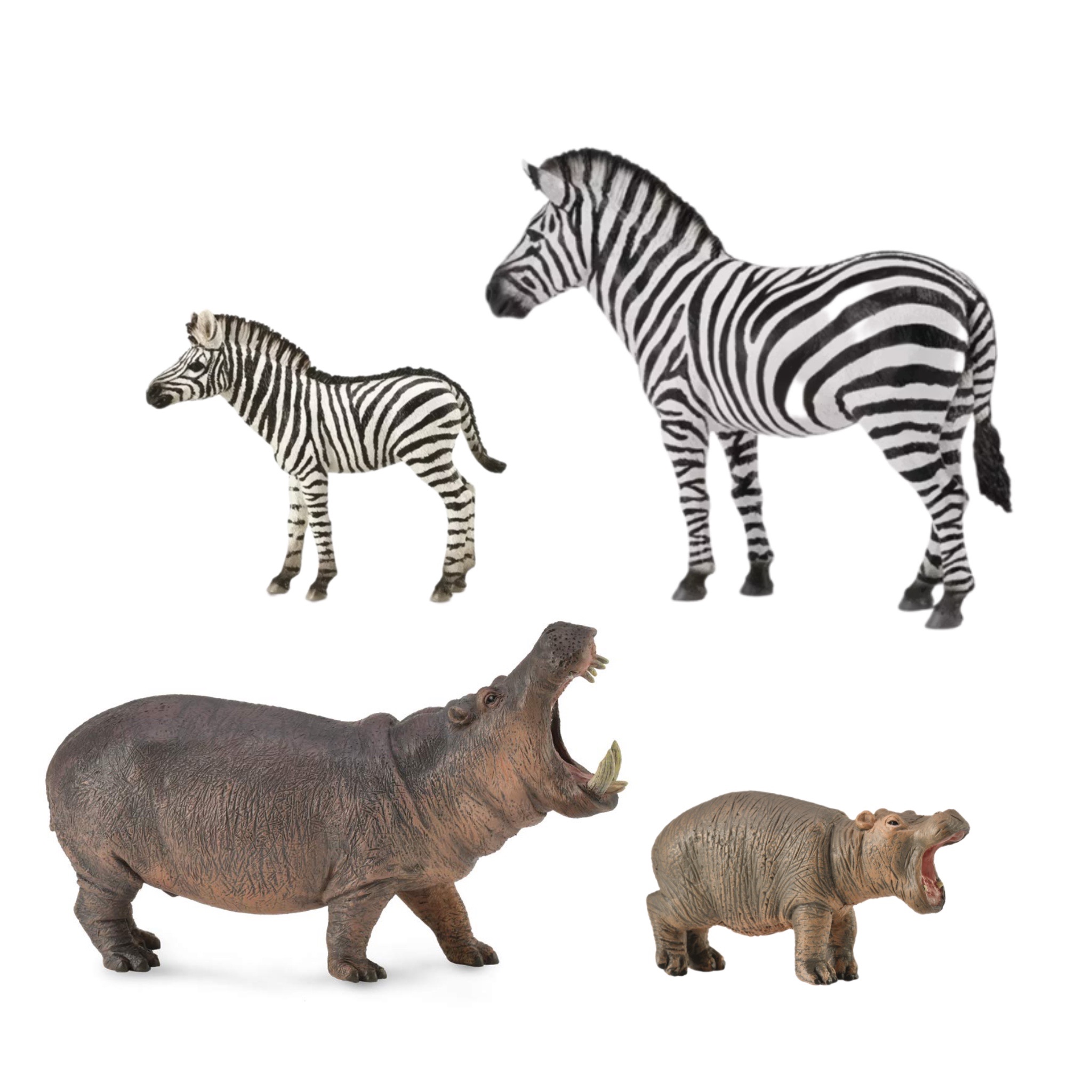 【CollectA 斑馬、河馬】