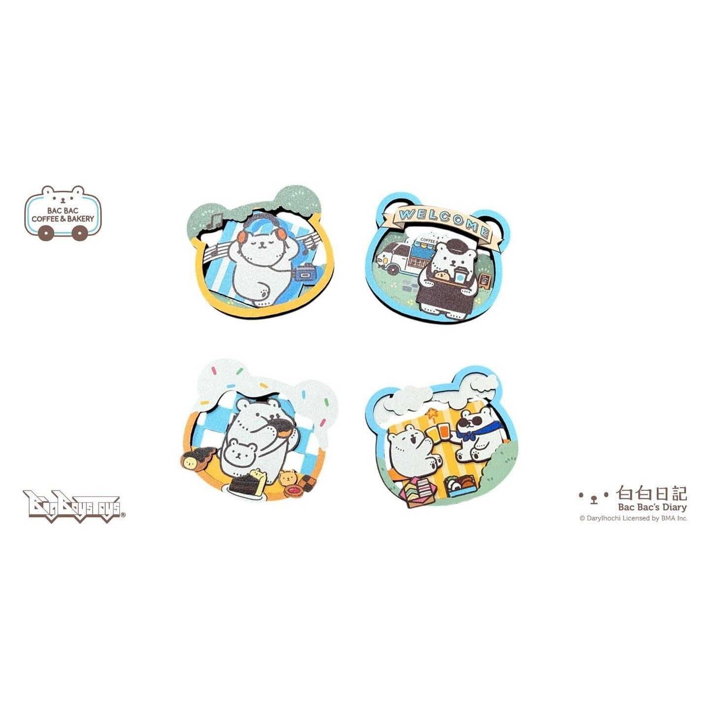 𖤓現貨 白白日記 快閃店週邊 木製磁鐵