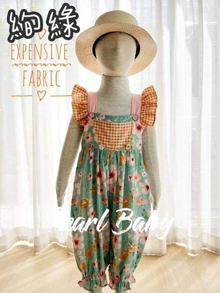 珍珠貝比-泰國手工連身褲絢綠S