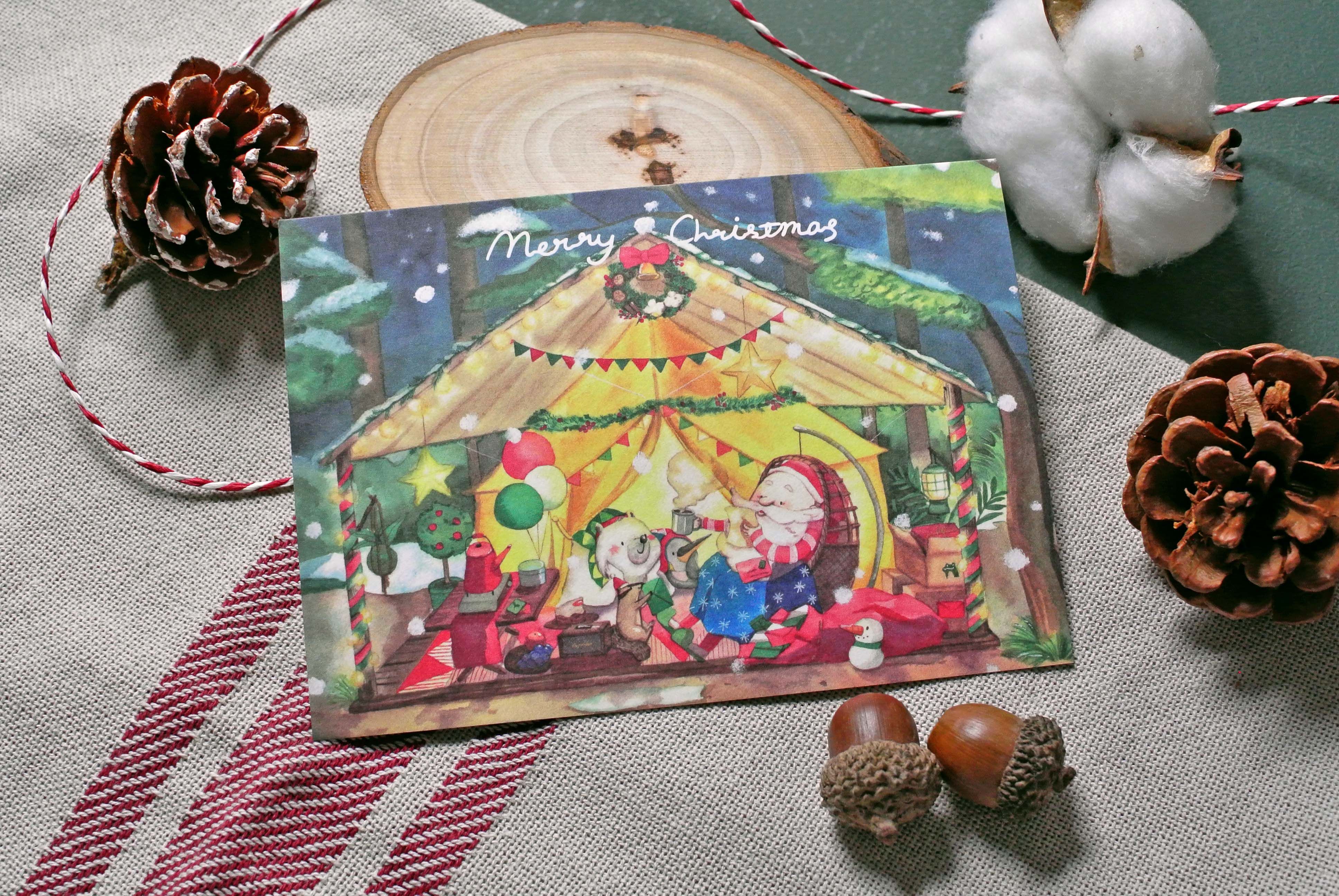 聖誕明信片 | 環遊書車、露營車過聖誕、一起去找聖誕樹