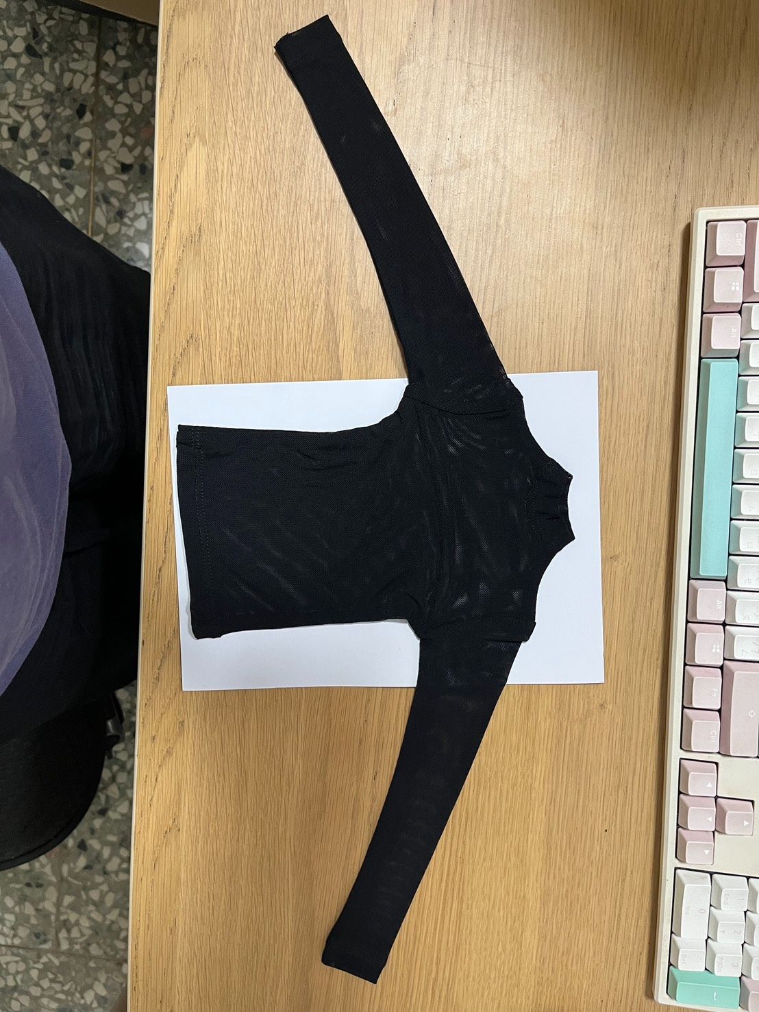 #093 全新 DAD70 黑色網眼長袖上衣