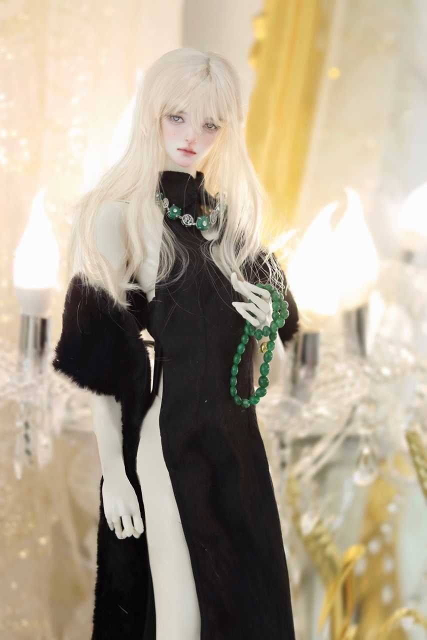 #096 【AMARANTH BJD】佳人旗袍套裝 70/73體 長款黑色