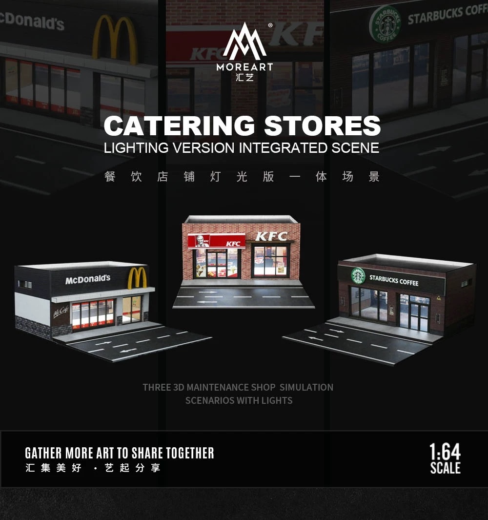 1/64模型造景便利商店維修廠建築