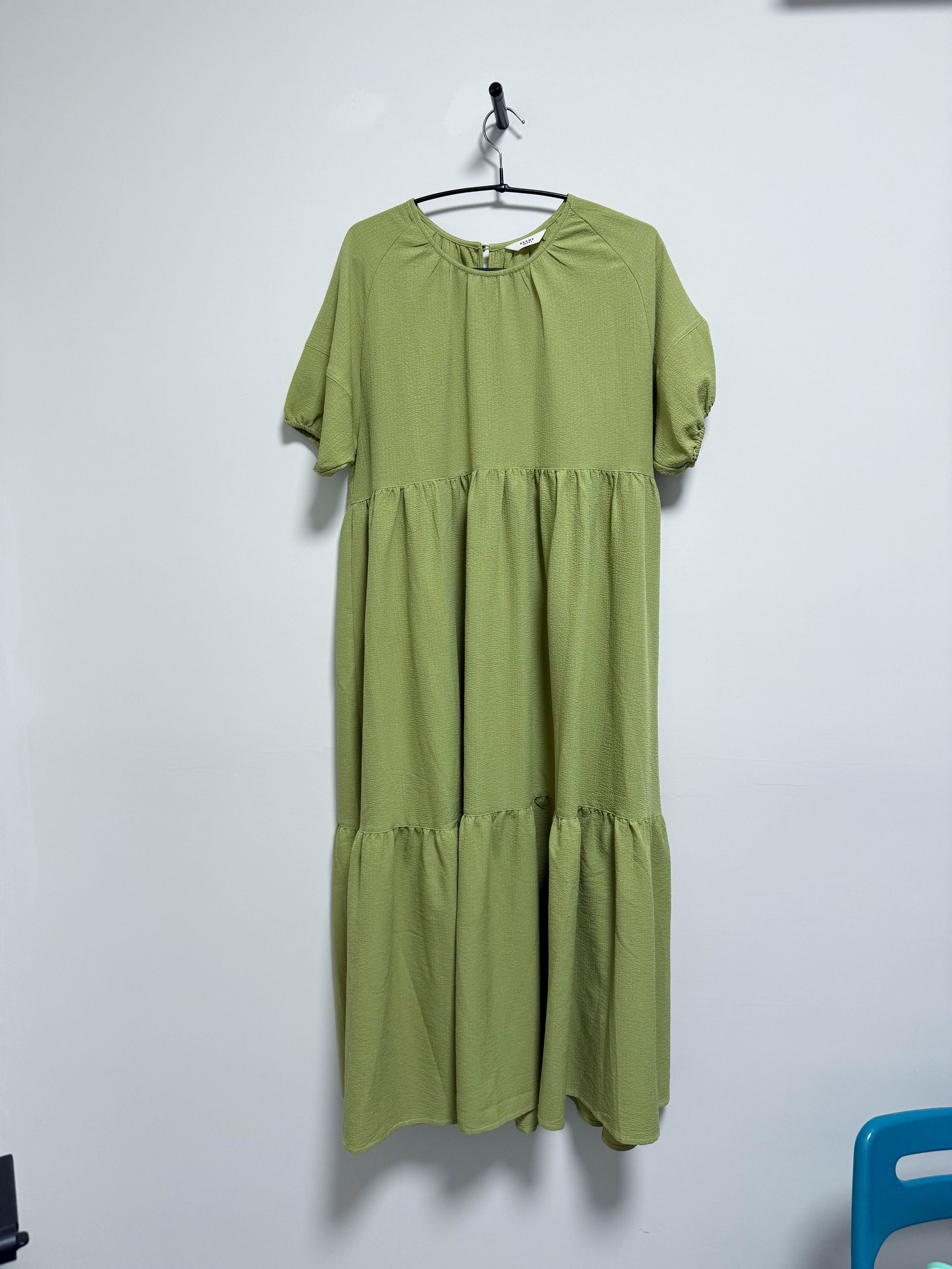 BEAMS HEART！長洋裝 長版洋裝 蘋果綠裙子 蛋糕裙 泡泡袖 日系品牌 beams LOWRYS FARM