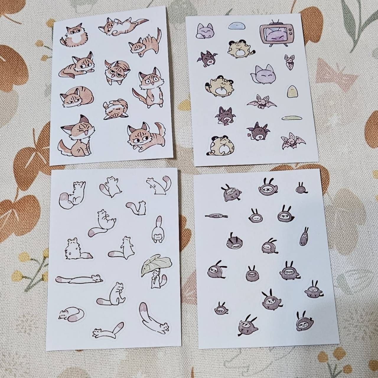 小動物貼紙四入組