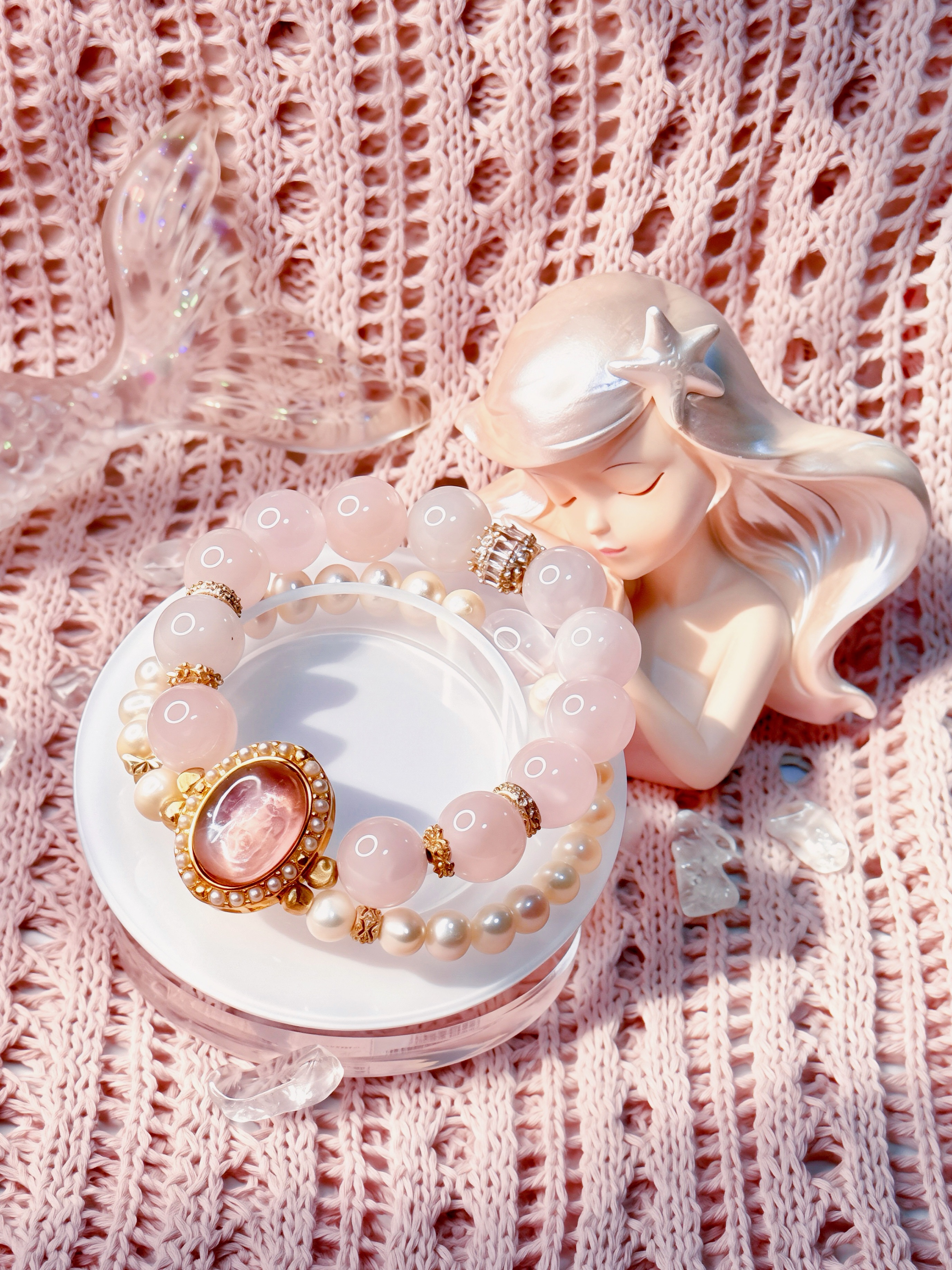 優雅時刻・療癒粉晶｜暖心療癒系列 （心輪.海底輪） C00200004000