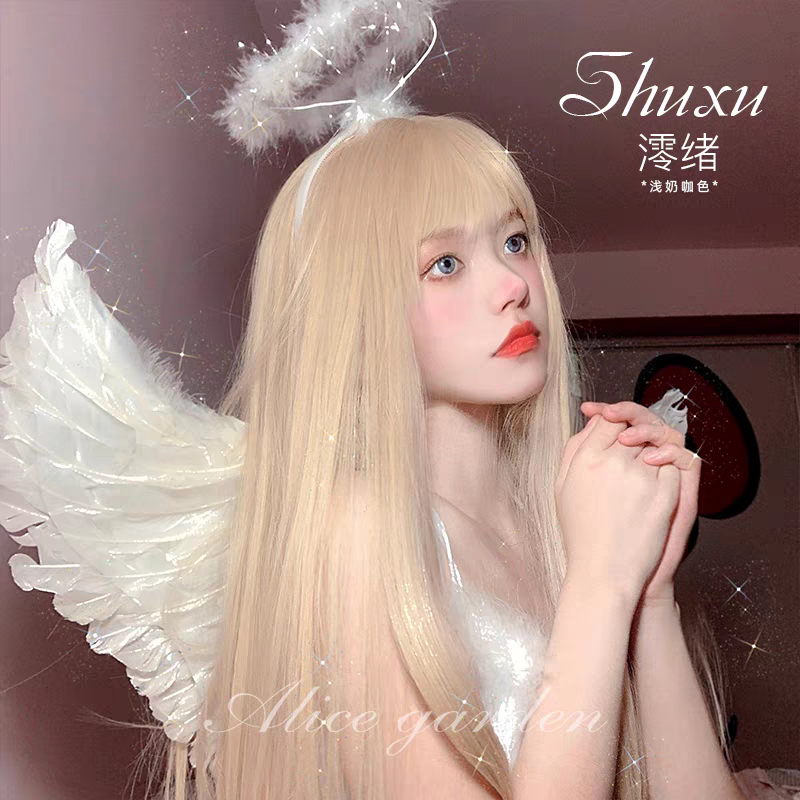 Lolita 淺奶咖色長直假髮