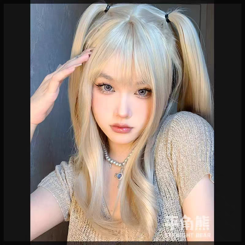 日常網紅砂金色長直假髮