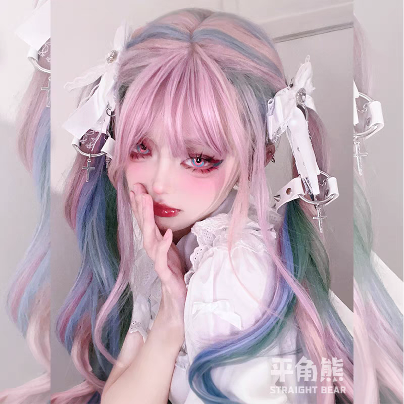 | 繽紛糖果 | 挑染彩色長捲假髮