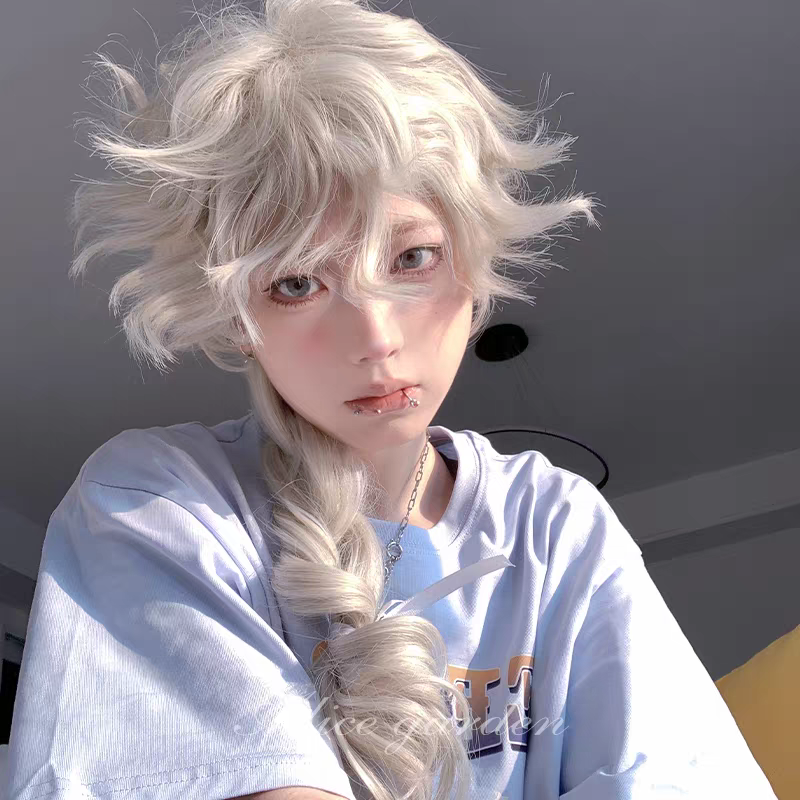 埃米特 歐式小王子帶小馬尾捲假髮