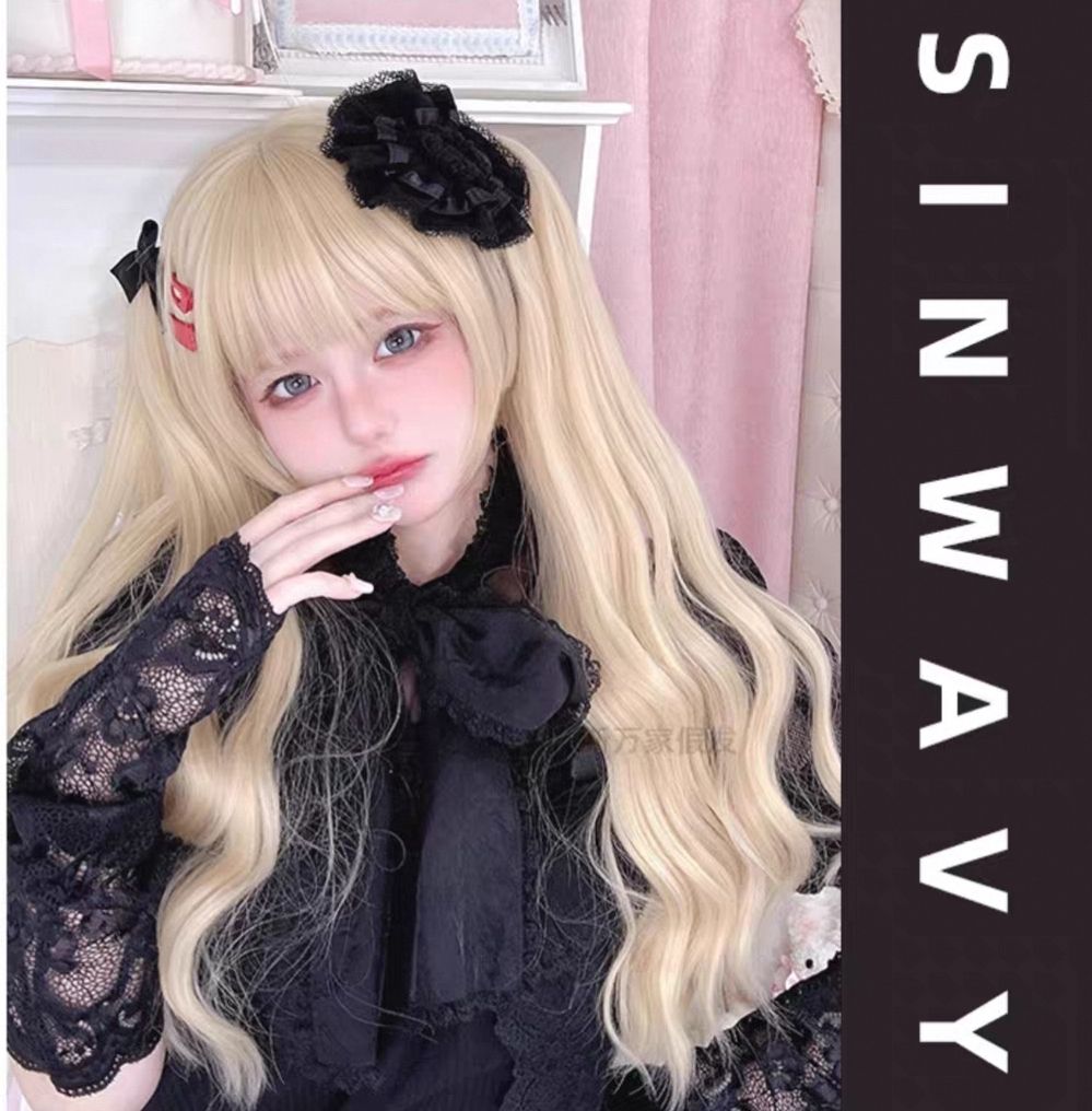 ［綿綿心］羊毛捲雙馬尾虎口夾假髮