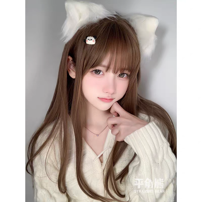 日常蜜茶亞麻色長直假髮