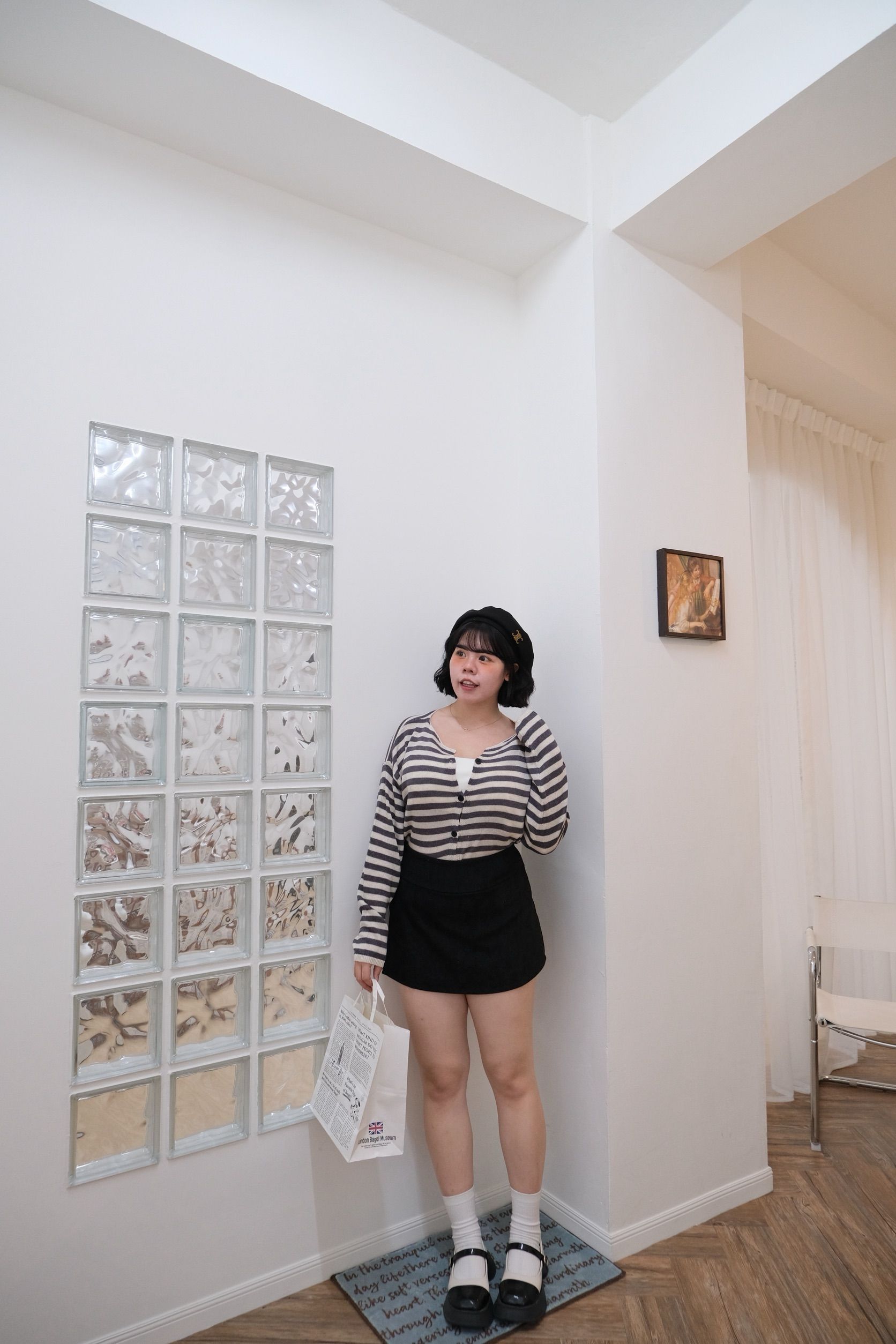 橫向發展NO 顯瘦條紋排釦衫