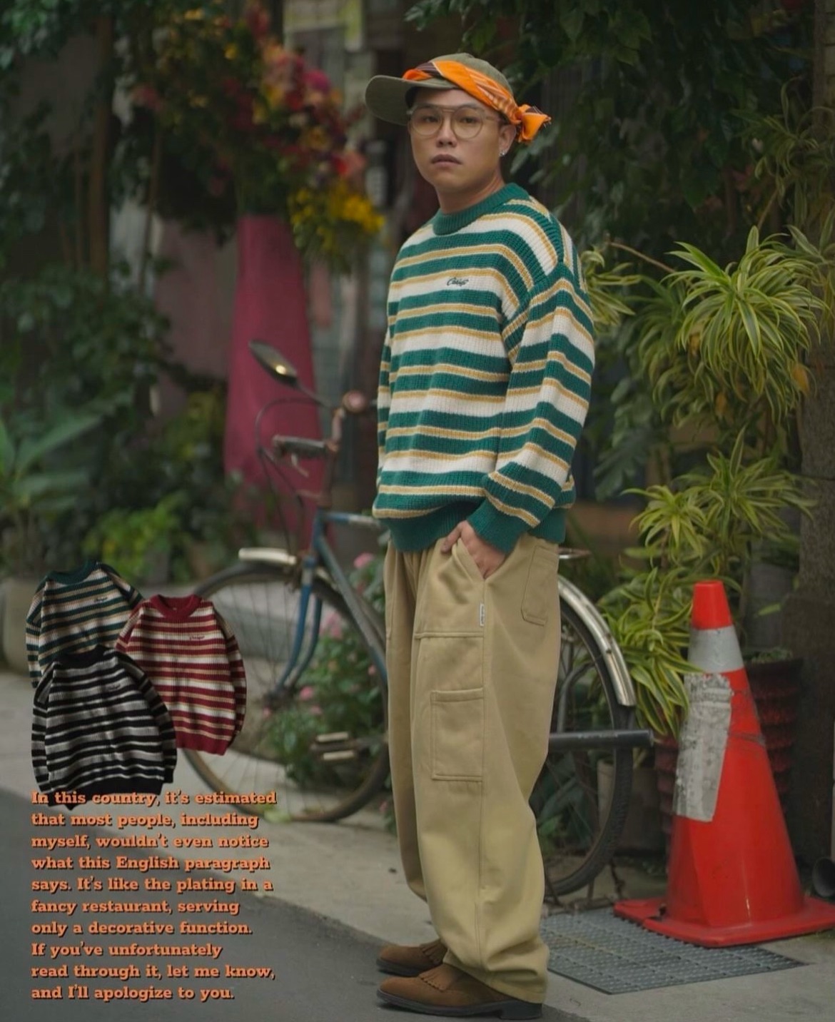 《自助餐》現貨 選品圓領繽紛色條紋針織毛衣 針織 毛衣 休閒 男女可穿