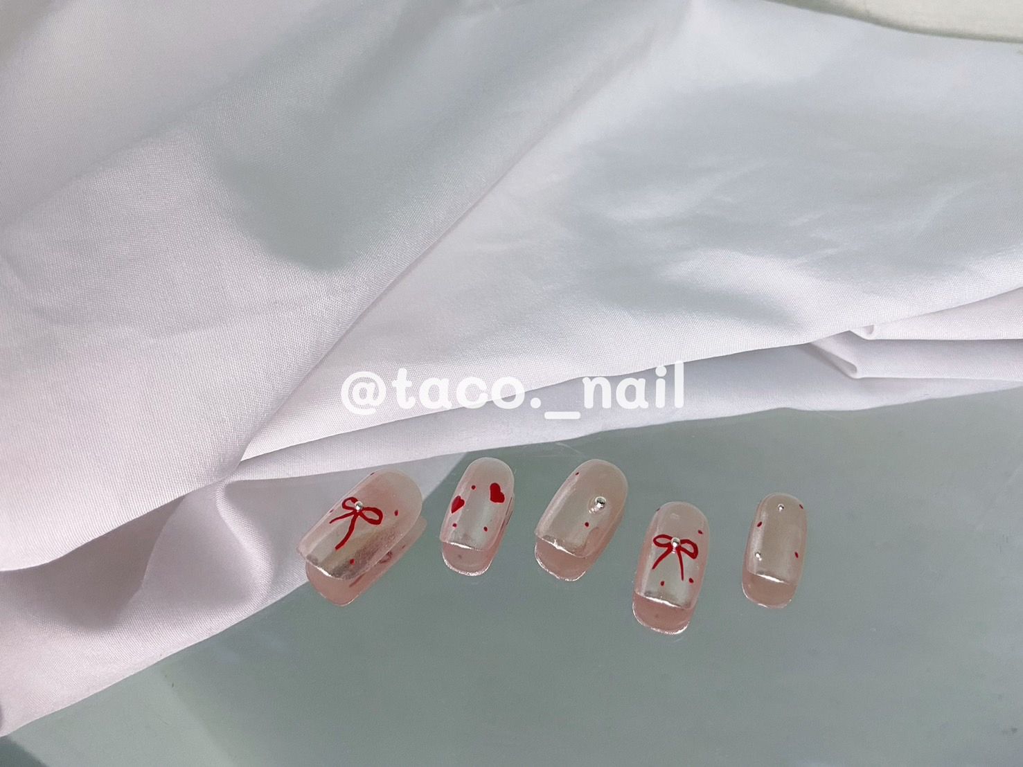 🌮️𝐓𝐀𝐂𝐎’𝐒 𝐍𝐀𝐈𝐋 塔可穿戴甲🌮️紅色蝴蝶結