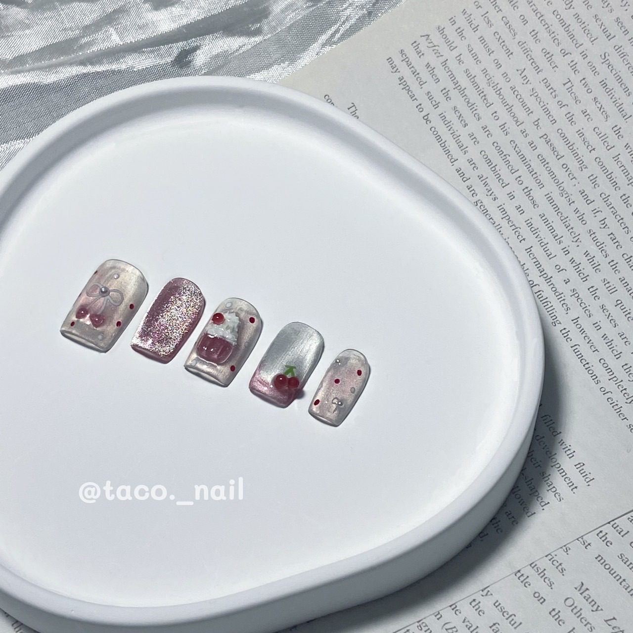 🌮️𝐓𝐀𝐂𝐎’𝐒 𝐍𝐀𝐈𝐋 塔可穿戴甲🌮️ 櫻桃泡泡蛋糕