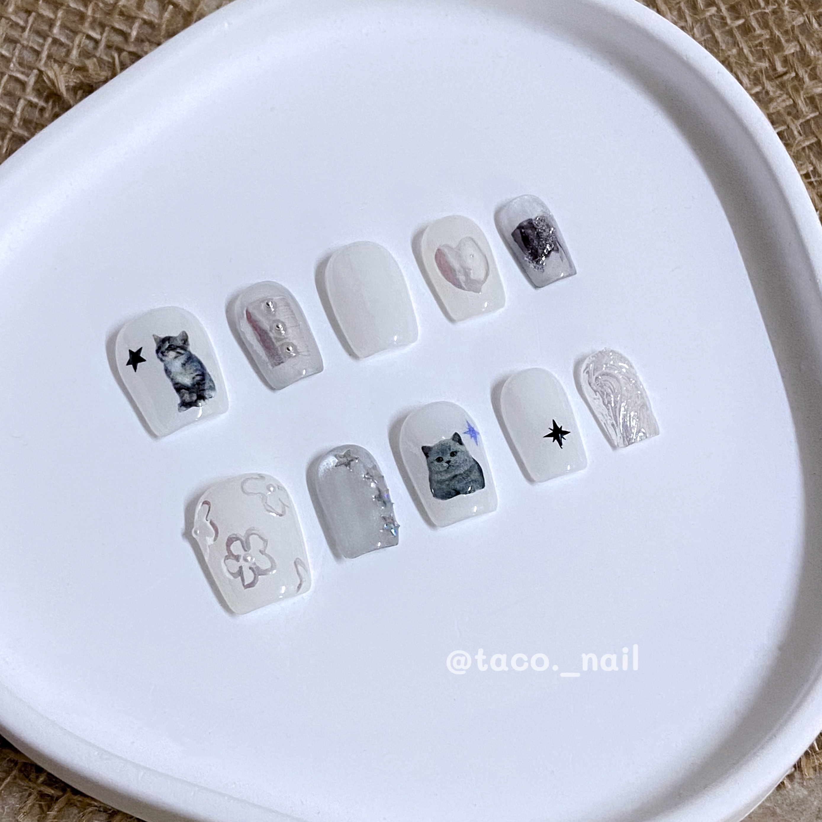 🌮️𝐓𝐀𝐂𝐎’𝐒 𝐍𝐀𝐈𝐋 塔可穿戴甲🌮️喵～～～（每一副貓咪不一樣！）