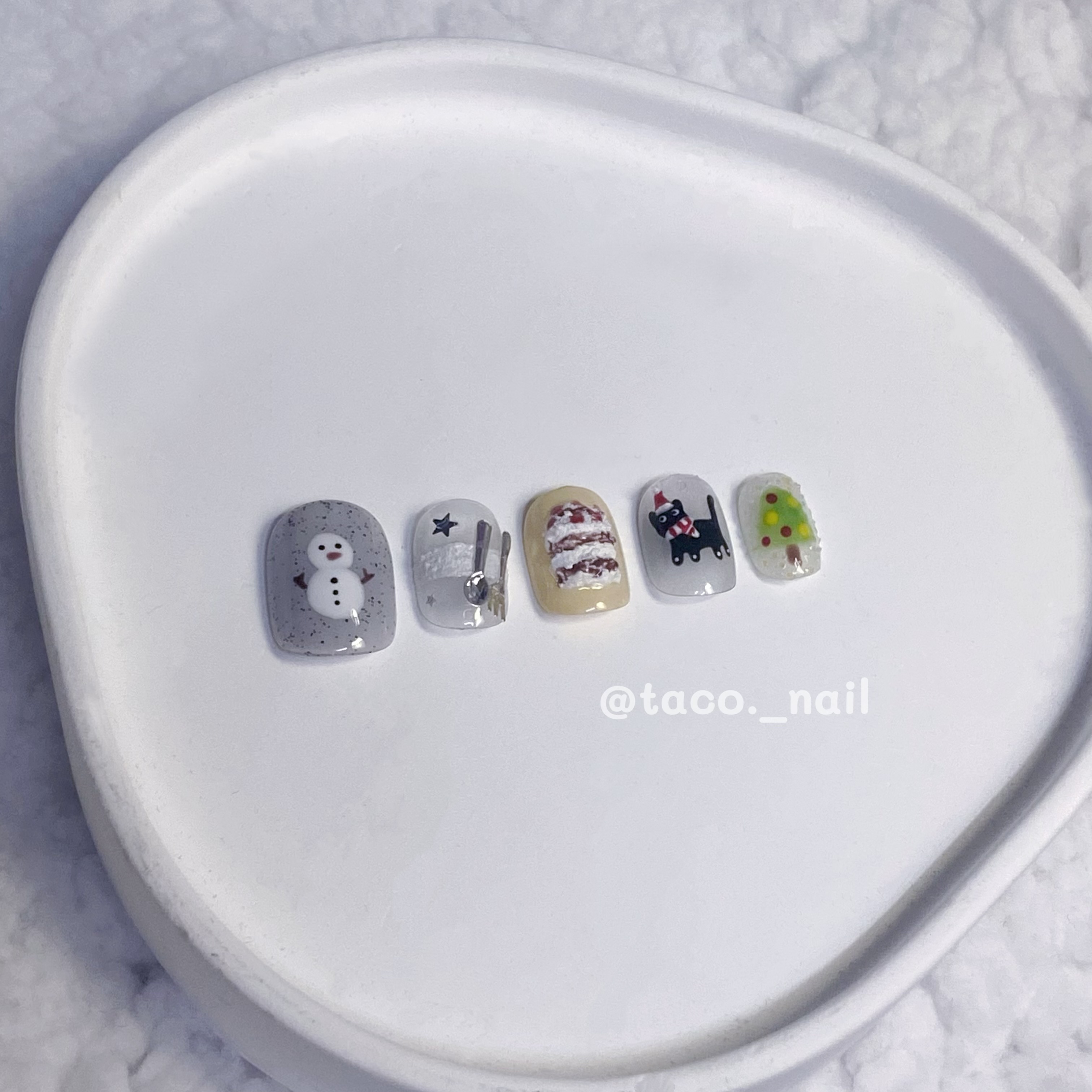 🌮️𝐓𝐀𝐂𝐎’𝐒 𝐍𝐀𝐈𝐋 塔可穿戴甲🌮️雪貓的聖誕散步