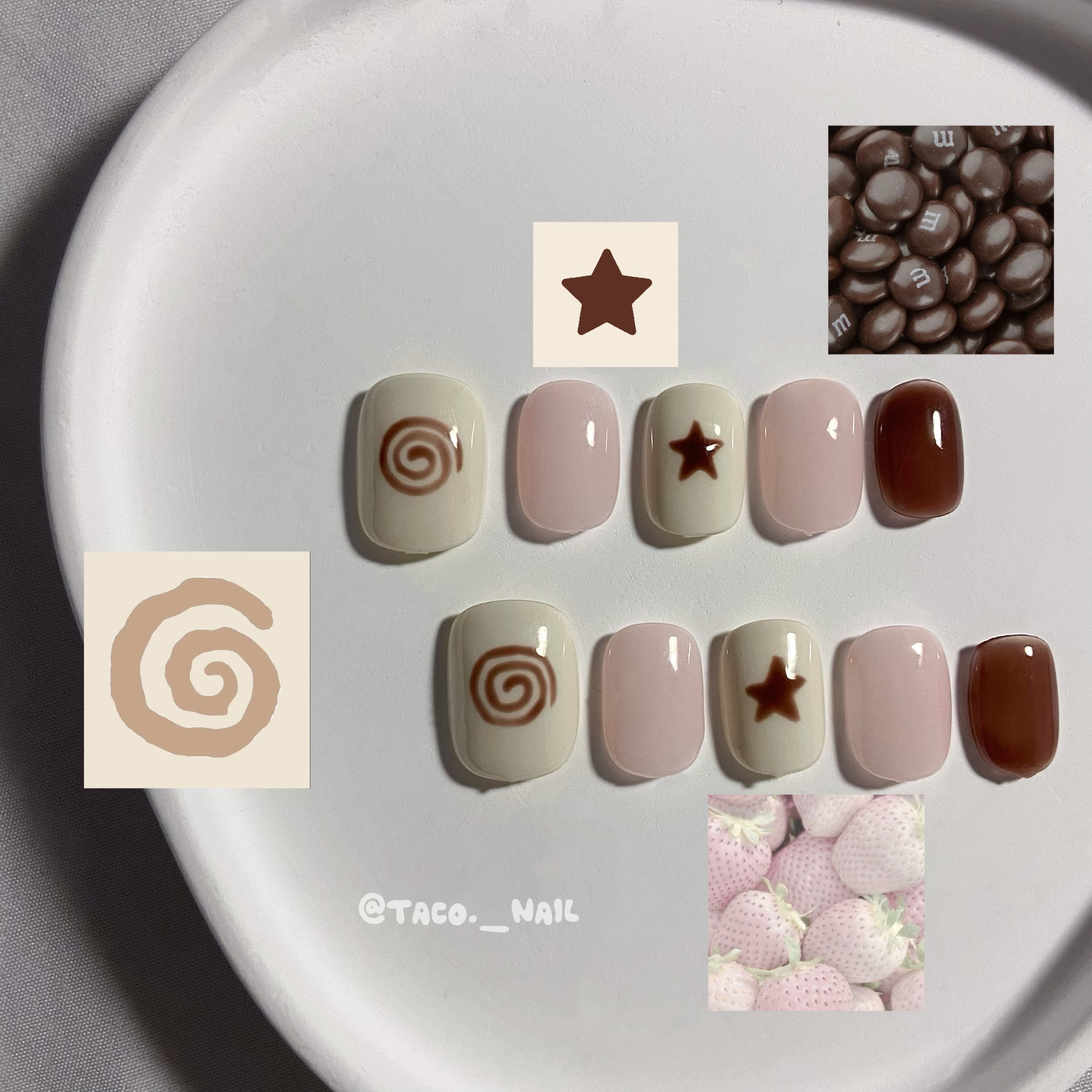 🌮️𝐓𝐀𝐂𝐎’𝐒 𝐍𝐀𝐈𝐋 塔可穿戴甲🌮️草莓牛奶巧克力