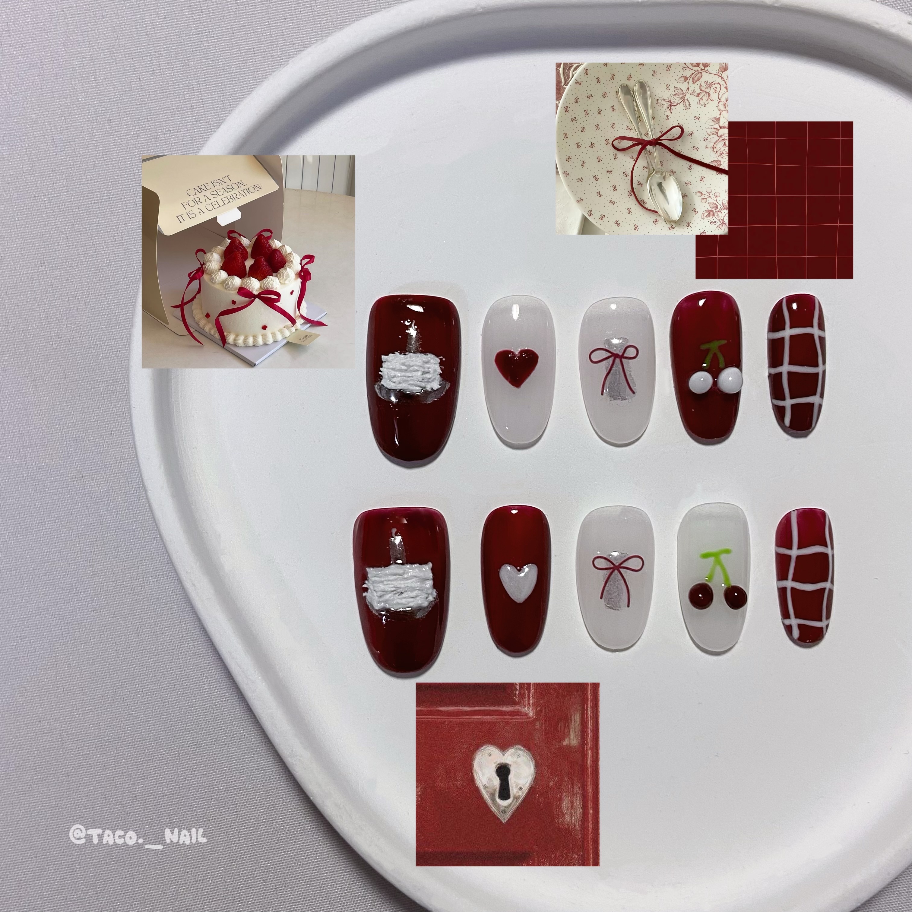 🌮️𝐓𝐀𝐂𝐎’𝐒 𝐍𝐀𝐈𝐋 塔可穿戴甲🌮️櫻桃蛋糕