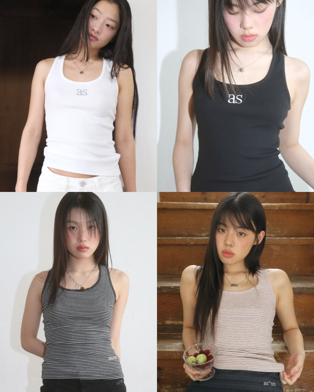 ason STILL SLEEVELESS/RIPPLE STRIPE SLEEVELESS