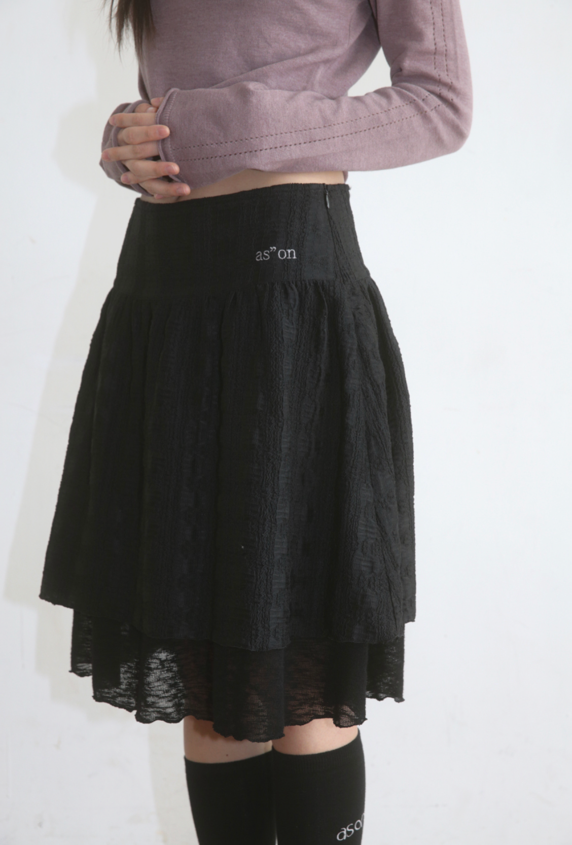 ason 半身蕾絲裙 LACY CHECK SKIRT/BERRY FRILL SKIRT
