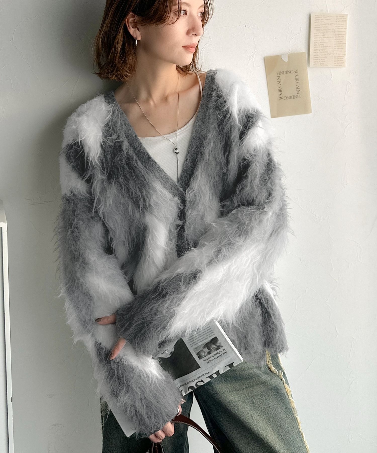 2881 菱格紋開襟衫