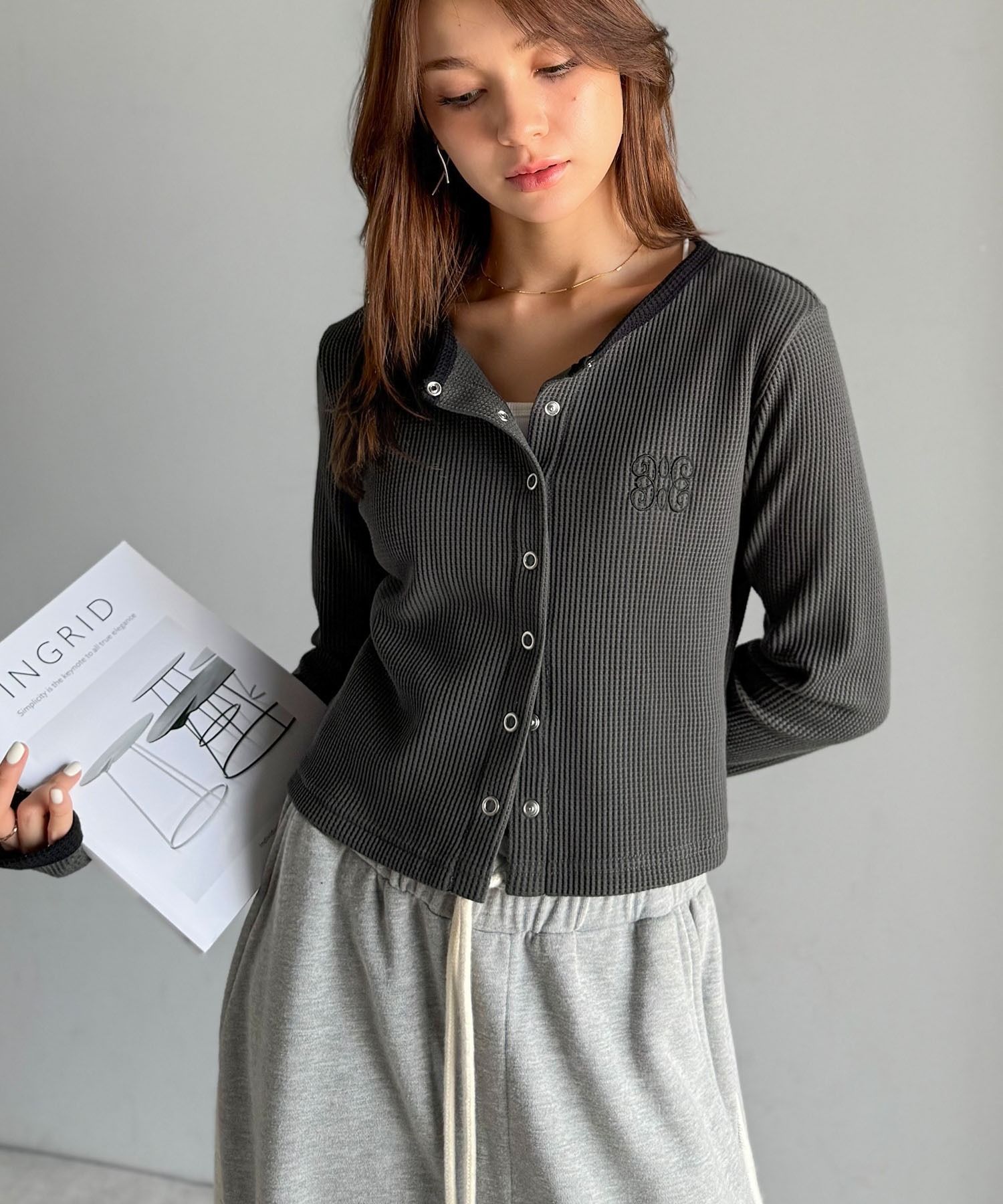 2884 華夫格紋開襟衫