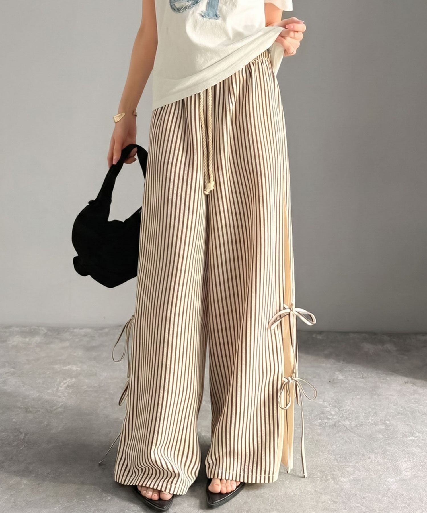 2947 側絲帶休閒褲