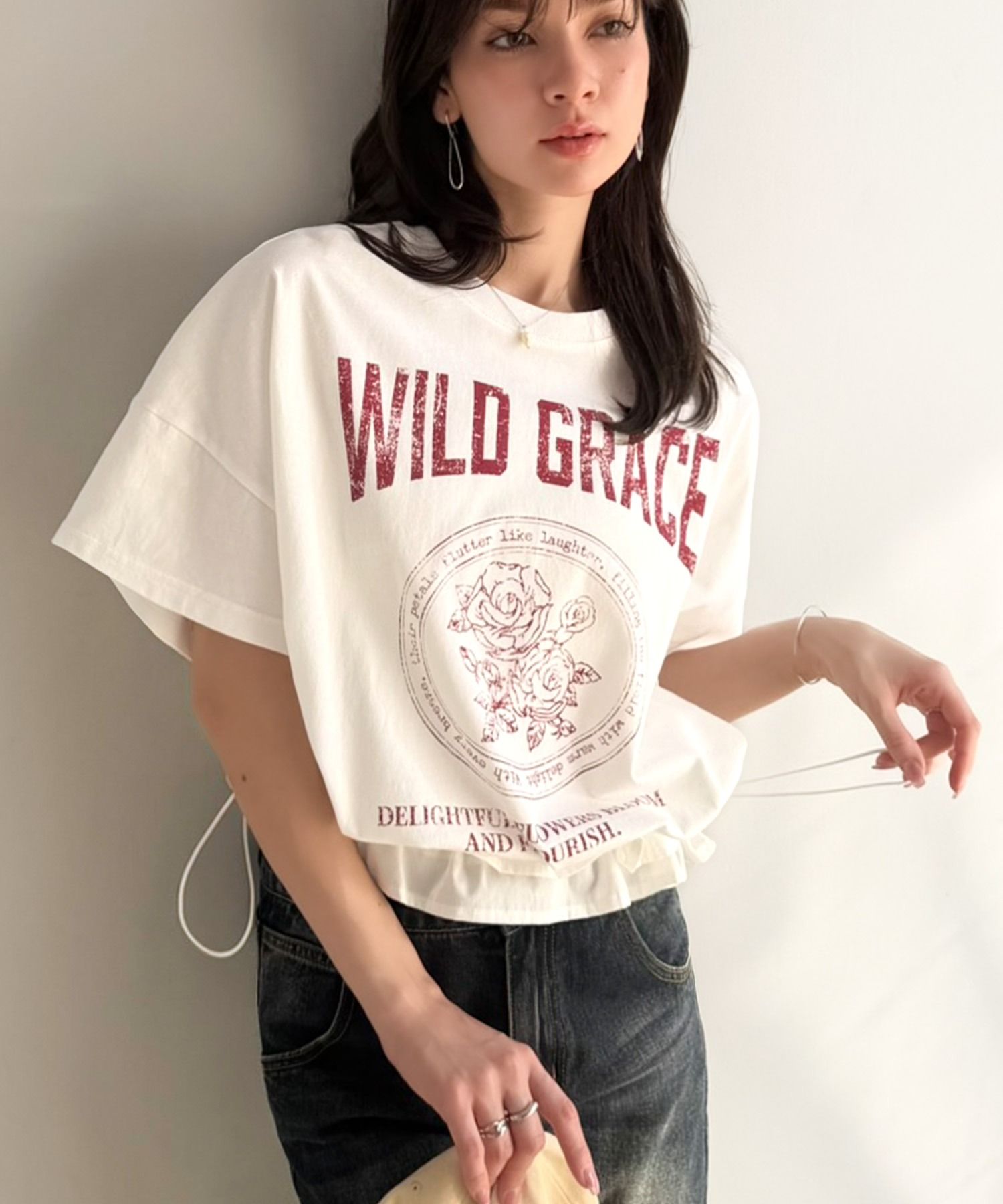 2948 荷葉邊印花T