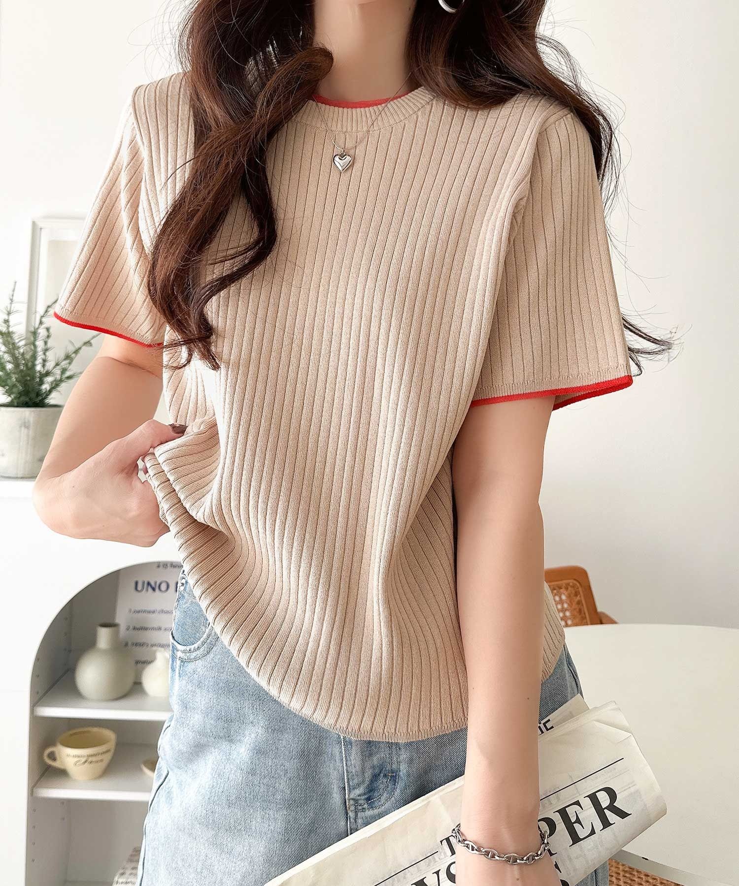 2956 同色系羅紋針織衫