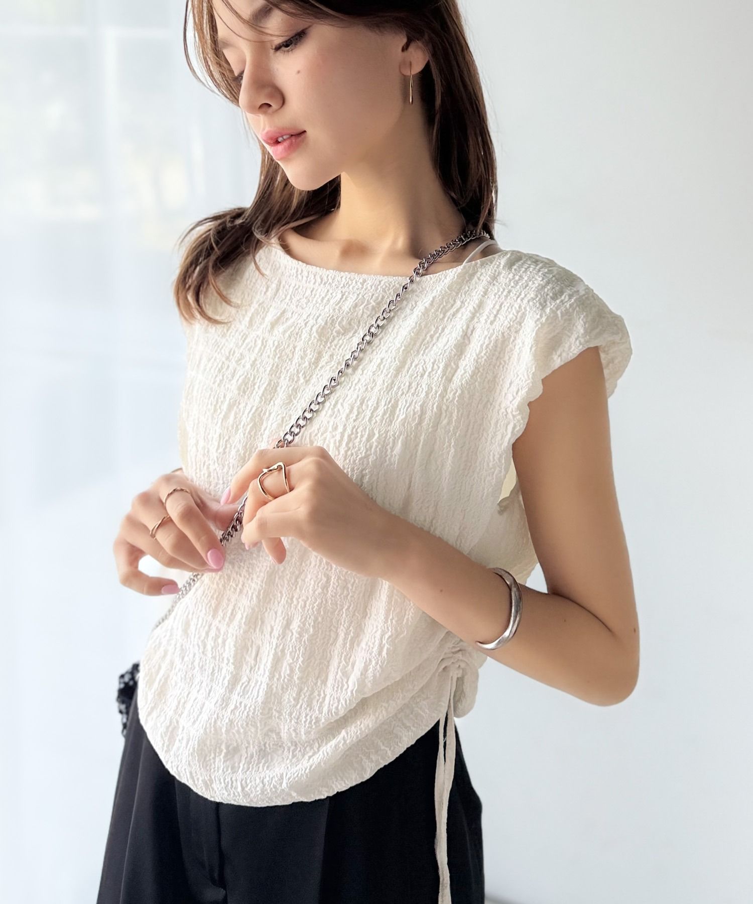 2987 船領無袖抽繩上衣