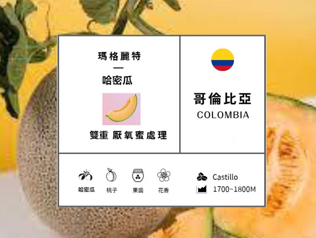 哥倫比亞 瑪格麗特莊園 哈密瓜CO2高壓厭氧蜜處理