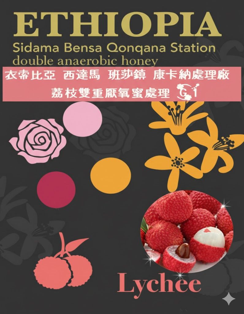 衣索比亞 西達馬 班莎鎮 康卡納處理廠 荔枝雙重厭氧蜜處理 G1