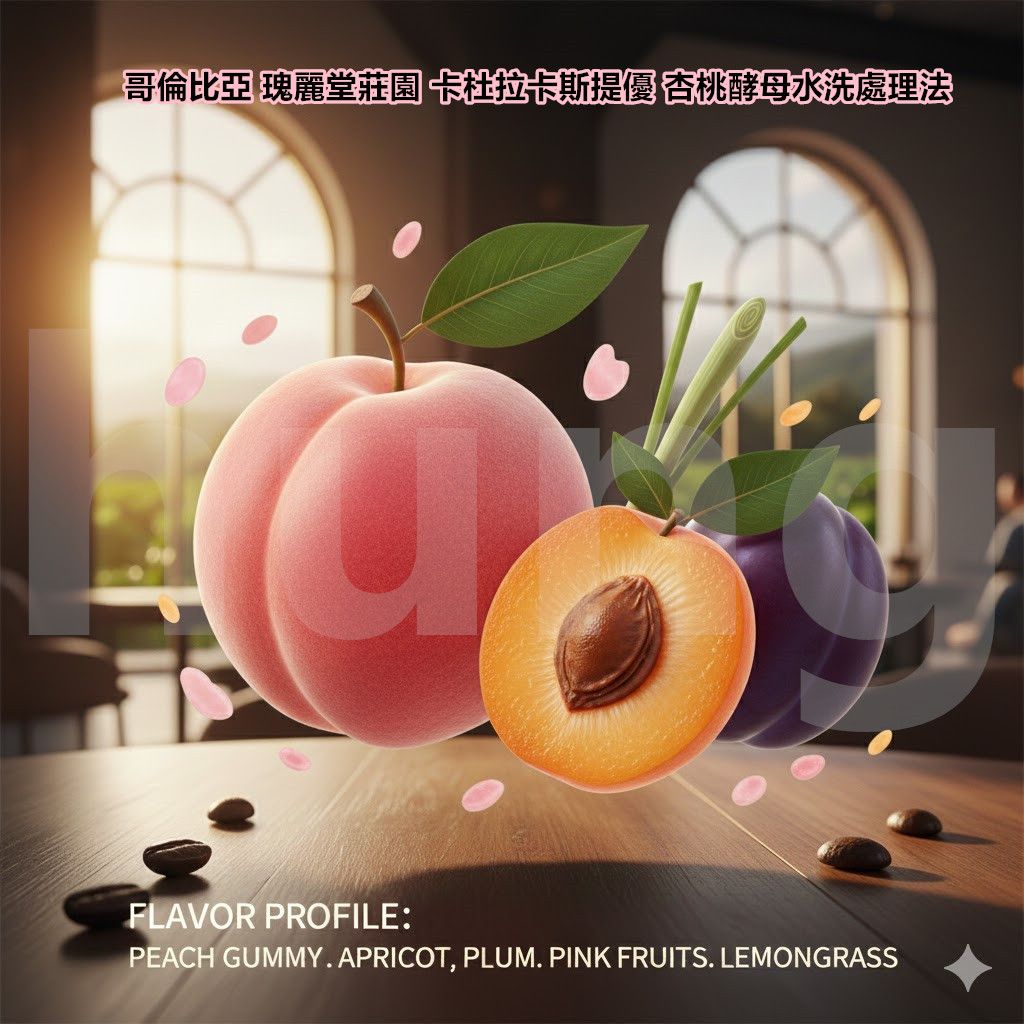 哥倫比亞 瑰麗堂莊園 卡杜拉卡斯提優 杏桃酵母水洗處理法2025