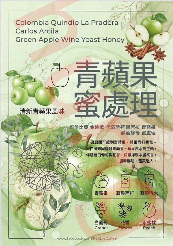 哥倫比亞 金迪歐 卡洛斯·阿爾席拉 青蘋果釀酒酵母 蜜處理 2025