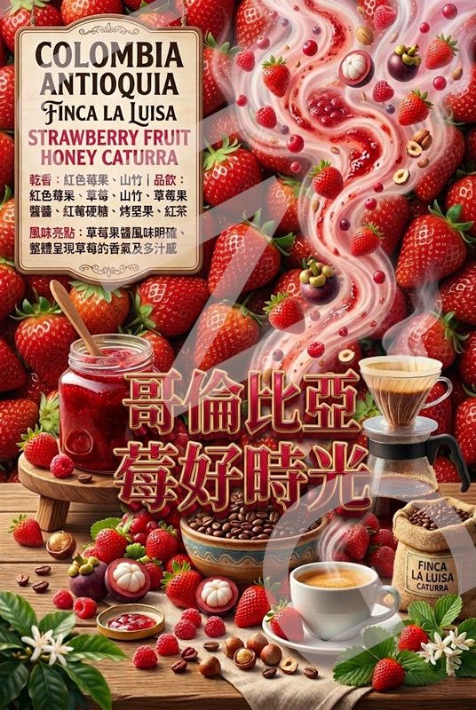 哥倫比亞 安蒂奧基亞省 露易莎莊園 莓好時光 水果蜜處理 卡杜拉NEW